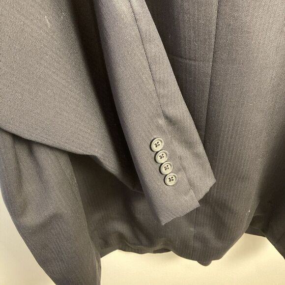 Stafford Suit Jacket 48L Navy Blue 3 Button Blazer - Picture 16 of 16